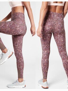 Athleta Rainier Printed Mesh Tight Size Small